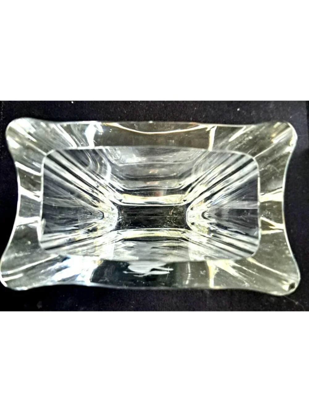 Vintage Skruf Sweden MCM Art Glass Lead Crystal Etched Vase Praying Girl Signed